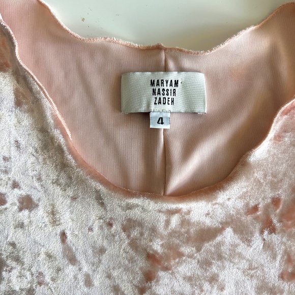 Maryam Nassir Zadeh Crushed Velvet Crop Top | Size 4 - Picture 4 of 6